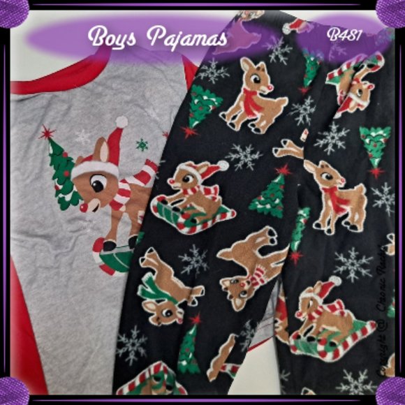 Red and Black Rudolph Pajamas - Picture 3 of 6